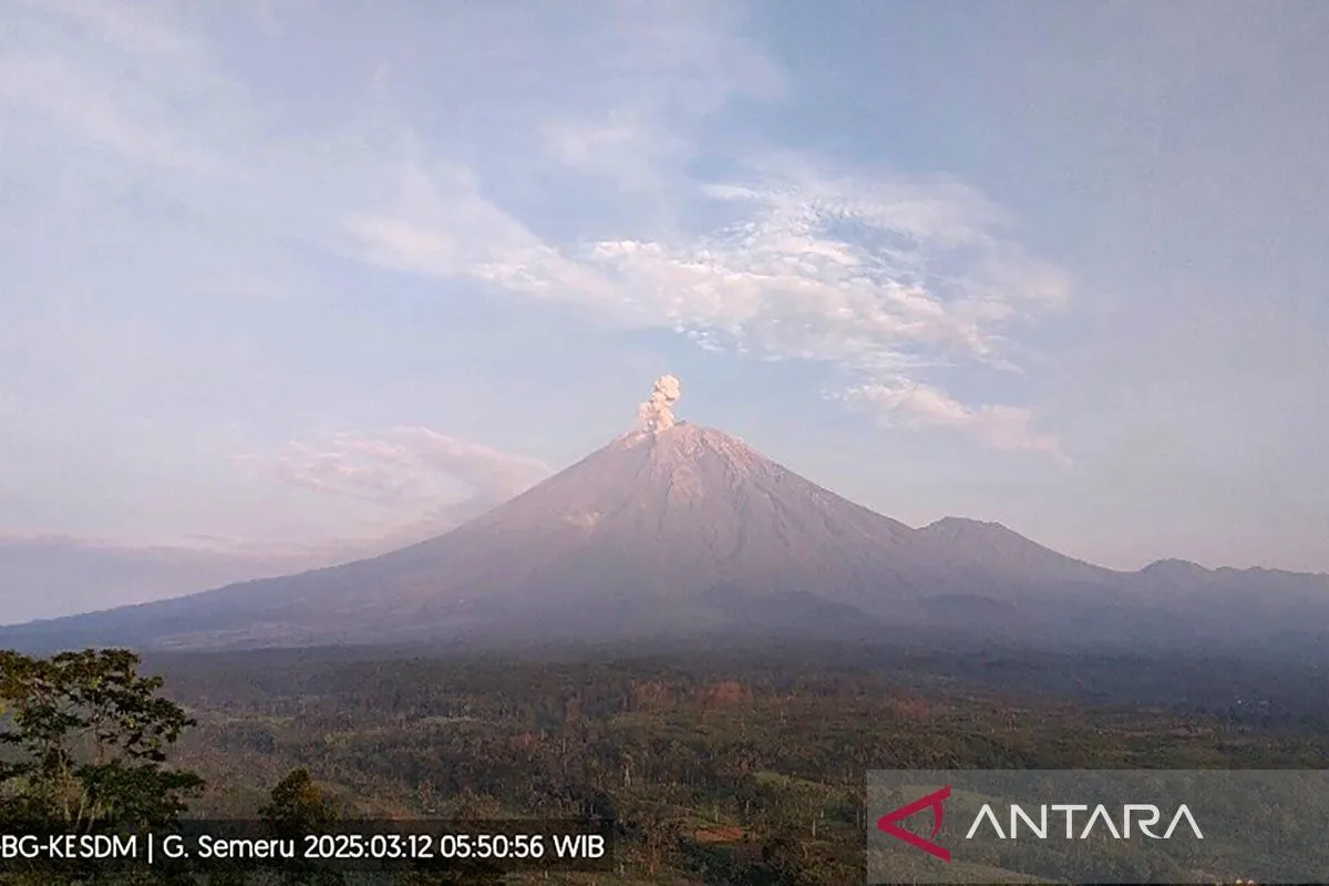 Gunung Semeru Erupsi Pagi Ini, Luncurkan Kolom Abu Setinggi 1.000 Meter