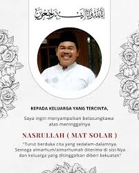Mat Solar Meninggal Dunia, Rieke Diah Pitaloka Sampaikan Duka Mendalam