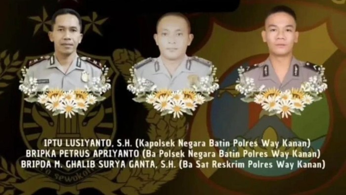 Tragedi Penembakan 3 Polisi di Lampung Saat Gerebek Sabung Ayam: 5 Fakta yang Terungkap
