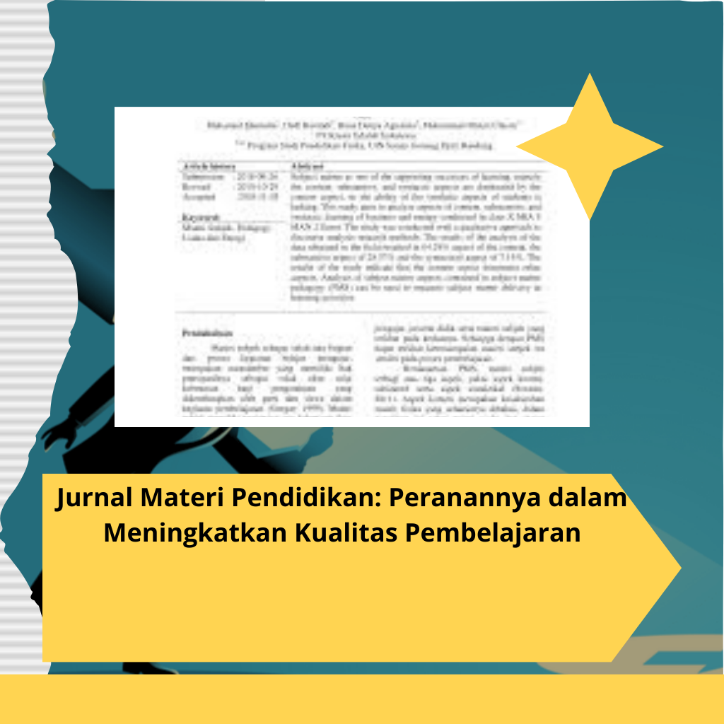 Jurnal Materi Pendidikan: Peranannya dalam Meningkatkan Kualitas Pembelajaran