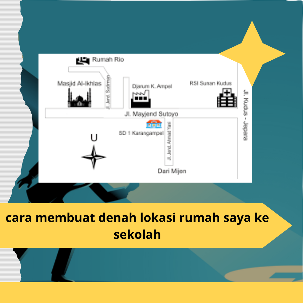 cara membuat denah lokasi rumah saya ke sekolah