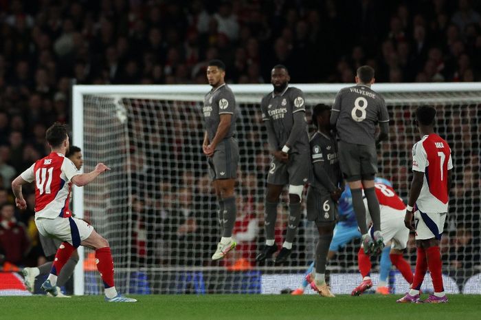 Hasil Liga Champions: Dua Tendangan Bebas Declan Rice Bawa Arsenal Hancurkan Real Madrid 3-0