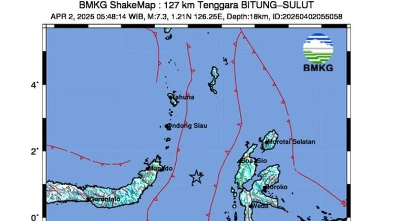 Gempa Bumi Terjadi di Beberapa Wilayah Indonesia, Pusat Gempa Terdeteksi di Bitung Sulawesi Utara