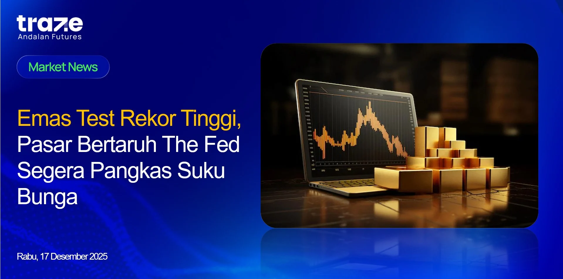 Harga Emas Naik Kamis (30/7) Pagi, Didukung Sikap The Fed yang Menahan Suku Bunga