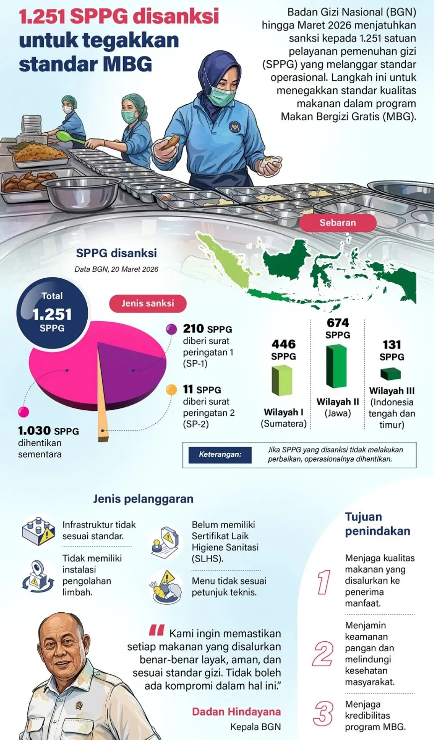 BGN Temukan 414 SPPG Bermasalah, Sebanyak Rp 311 Miliar Dana MBG Dikembalikan ke Negara